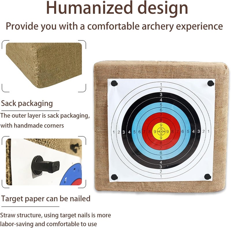 sf. Archery Targets for Backyard,Bow Target with 20/30 pcs Archery Paper Targets and Arrow Puller Target Pin,Straw Target for Youth Beginner Adult Outdoor Shooting Practice - Image 3